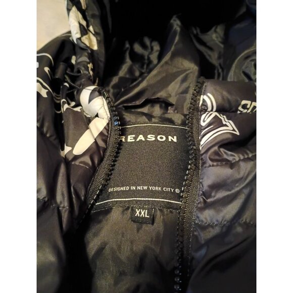 Reason Jacket Adult Zip Puffer Parka Coat Casual Mens Size XXL AOP New - Picture 3 of 9